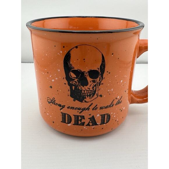 Prima Design Skull Mug "Strong Enough to Wake the Dead" Ceramic 16oz Mint - Picture 3 of 10